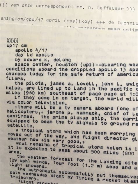 Unique Telex messages from mostly NASA Apollo-13 - Catawiki