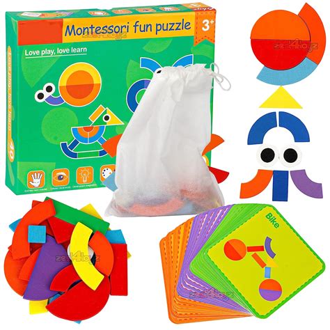 Zest 4 Toyz Blocks Jigsaw Puzzle Sorting and Stacking Games Wooden ...