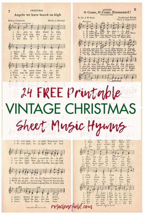 Vintage Printable Sheet Music - Printable Sight Words List
