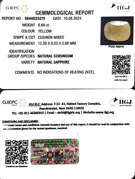 6.69/CT Natural Ceylonese Pukhraj with Govt Lab Certificate-6771 | Gem ...