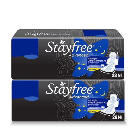 Buy Stayfree Advanced XL All Night Sanitary Napkins (56 Count-Pack of 2 ...