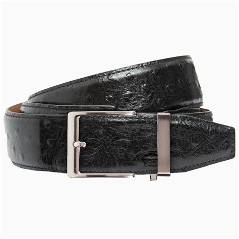 Nexbelt Ostrich Black Dress Belt 1.5" Strap [38mm] | Fairway Jockey - Belts