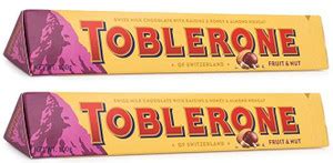 Toblerone Fruit & Nut with Raisins, Honey & Almond Chocolate Bar Bars ...
