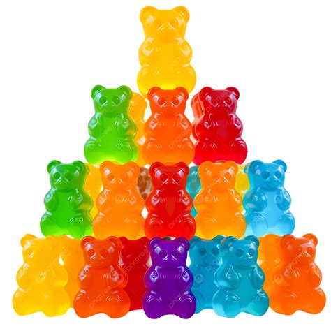 Pyramid Of Colorful Gummy Bears, Gummy Bears, Colorful, Candy PNG ...