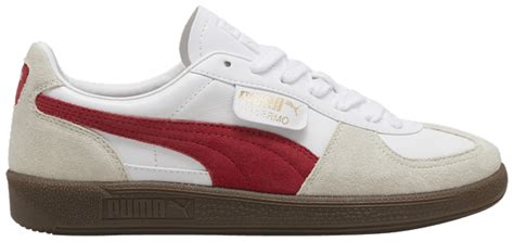 Puma Palermo Leather White Club Red Price in India | Culture Circle