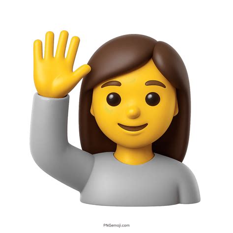 Woman Raising Hand Emoji Multicolor 3D PNG, ClipArt Collection ...