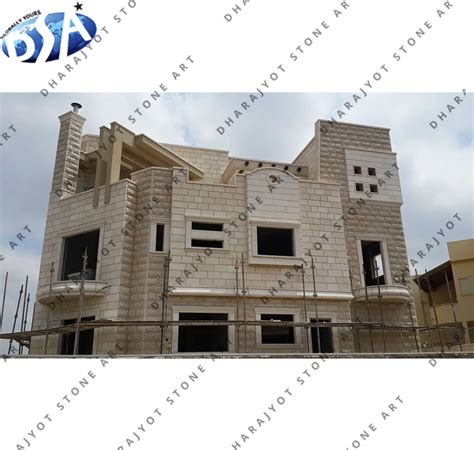 Simple White Stone Cladding Elevation – Dharajyot Stone Art