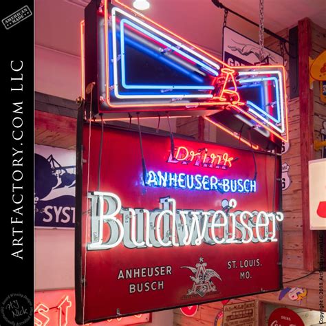 Vintage Budweiser Neon Sign: Drink Anheuser-Busch St. Louis MO