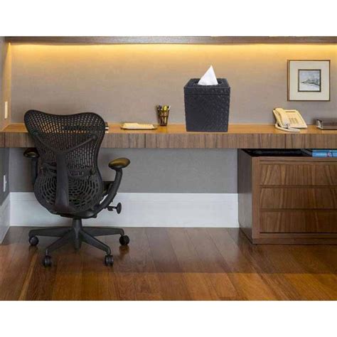 Buy Premsons Woven Design Artificial Leather Square Tissue Box - Black ...