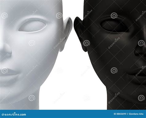 Black and White half face stock illustration. Illustration of ...