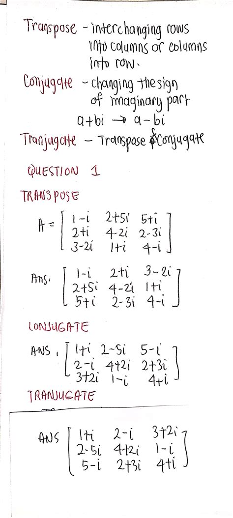 Image result for Conjugate Transpose Examples