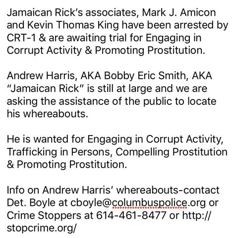 Columbus Ohio Police on Twitter: "WANTED 4 HUMAN TRAFFICKING: 6/1/13- 5 ...