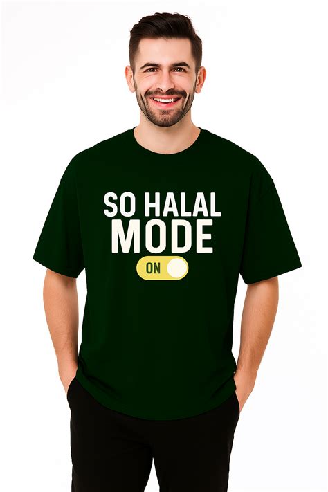 SO HALAL MODE ON | Terry Cotton Drop Shoulder Oversized Dark Green Tee ...
