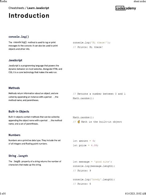 Image result for Cheat Sheet of JavaScript PDF