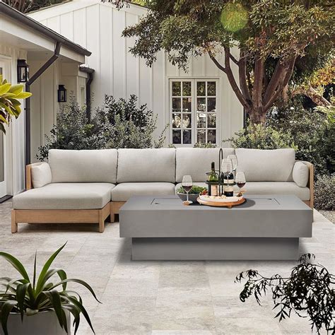 BAIDEHOME Outdoor Low Profile Fire Table, 48-inch Rectangle India | Ubuy