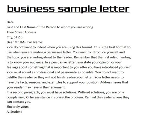 Business Letter 范文 的图像结果