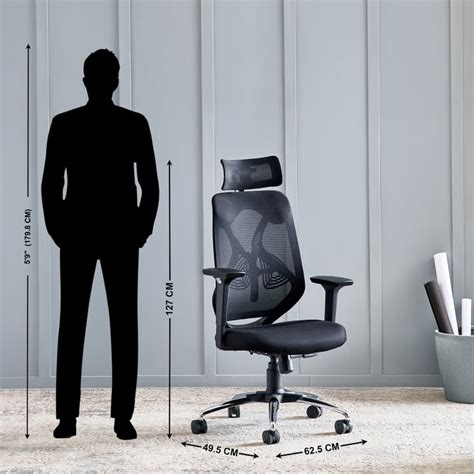 Buy Yuva Ergolux Mesh High Back Office Chair - Black from Home Centre ...