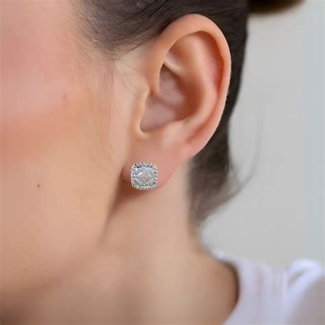 Earrings Online - Premium Ornate Foil Imprint Studs Silver | Nestasia