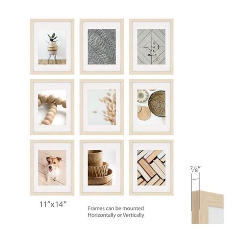 Buy Gallery Wall Set with Offset Mat and Hanging Template Beige Picture ...