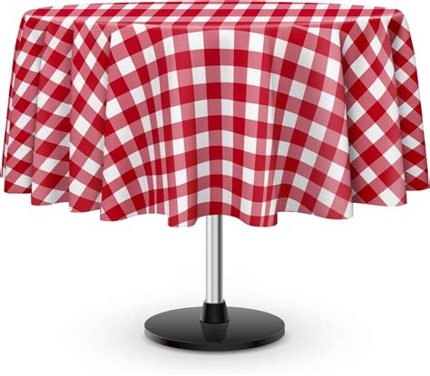 Amazon.com: LIKAJON 3 Pack Red and White Checkered Tablecloth, Round ...