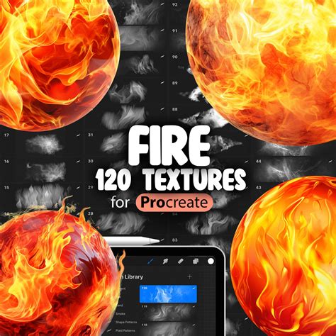 ArtStation - 120 Procreate Fire Textures | Realistic Flames Procreate ...