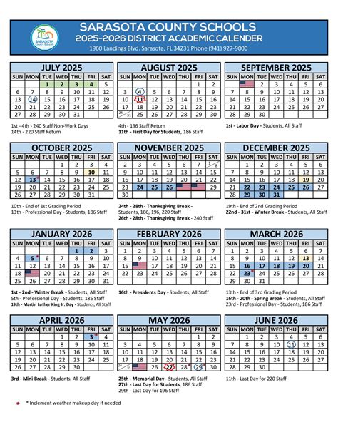 Sarasota County Schools Calendar 2024-2025 | Florida