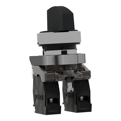 XB4BJ53 - Selector switch, metal, black, Ø22, long handle, 3 positions ...