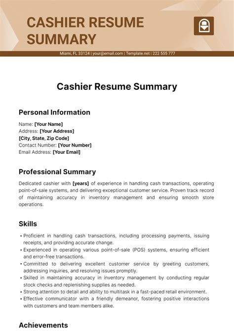 FREE 12 Resume Summary Templates - Format Of Resume Summary Example resume summary template