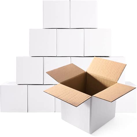 Buy MESHA White Corrugated Mailing Box 4X4X4 Shipping Boxes Cardboard ...
