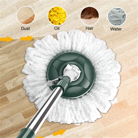 MASTERTOP Spin Mop Bucket with Wringer Set, Floor Mop with 2 Wheel Easy ...