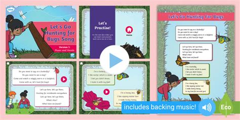 👉 Let's Go Hunting for Bugs Song (teacher made) - Twinkl