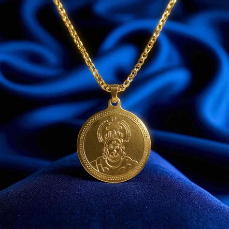 Gold-Plated Hanuman Ji Pendant Necklace – Devotional Chain for Men ...