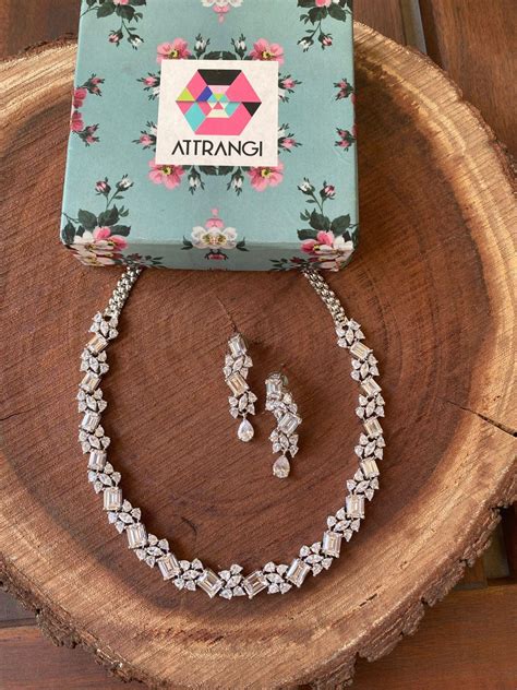 Buy Catherine Diamond Necklace, Artificial Diamond Bangles: Attrangi ...