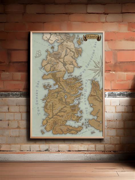 Buy Game of Thrones Map Canvas, Westeros Map, Got Map, Fantasy Map ...