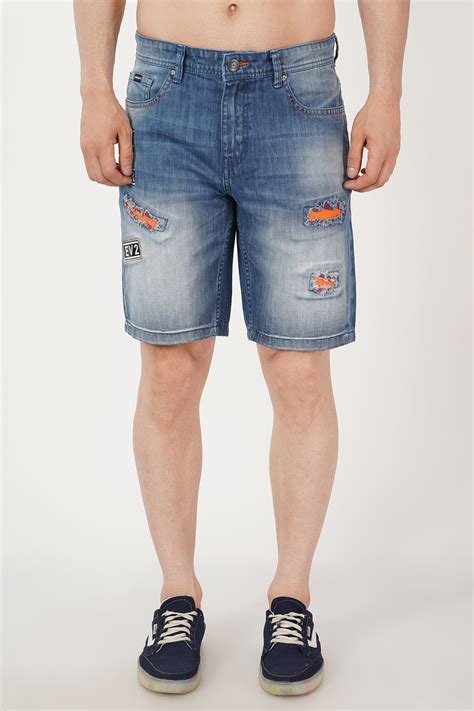 Men Distressed Printed Shorts