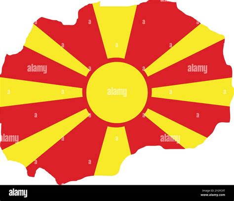 North Macedonia Flag in Map, North Macedonia Map with Flag, Map of ...