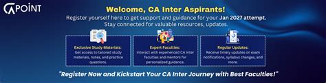 Crack CA Inter Jan 2026 with India's Best Faculties – CA Point