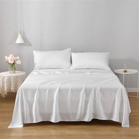 Luxury 100% Tencel Lyocell Bed Sheets Set Natural Eucalyptus Fiber ...