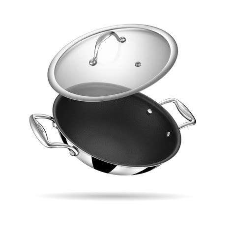 Stahl Artisan Schild | 26 cm Kadhai Triply Stainless Steel + PEEK ...