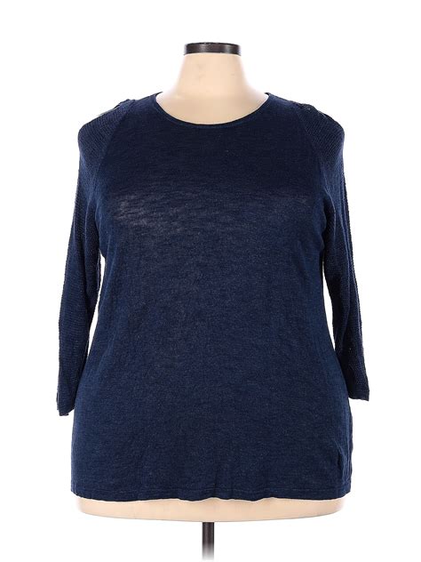 J.Jill Color Block Navy Blue Pullover Sweater Size 3X (Plus) - 58% off ...