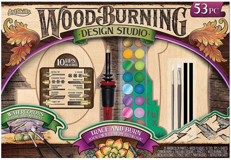 Buy Wood Burning Kit, 53-Piece Set Trace and Burn Metallic Watercolor ...