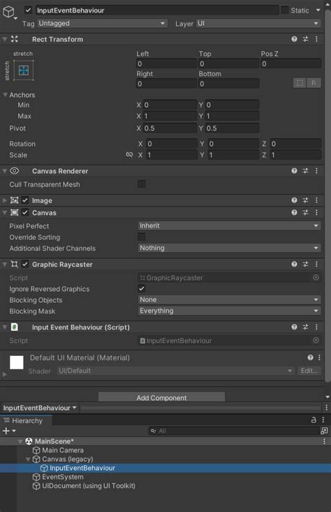 Unity Event Handler 的图像结果