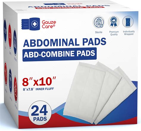 Gauze Care- Apósitos abdominales estériles GauzeCare | Paquete de 24 ...