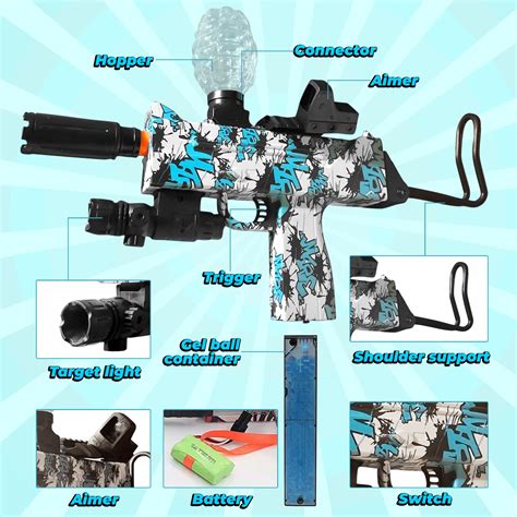 Buy Uzi Electric Gel Ball Blaster Automatic Outdoor Toy Splatter Ball ...