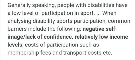 what is preventing disability sports being available in this area ? pls ...