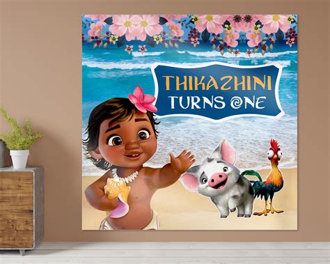 Moana Theme Personalized Square Backdrop | Party supplies online ...