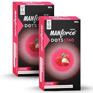 Manforce Litchi Flavoured Extra Dotted Condoms