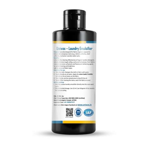 Uniwax Laundry Emulsifier / Detergent Booster and Oil Stain Remover