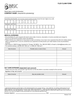 Flex Claim Form - Blank Fillable Template | Fill Out, Print & Download ...