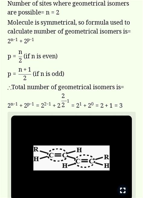 What are the total number of geometrical isomers of the following molecule